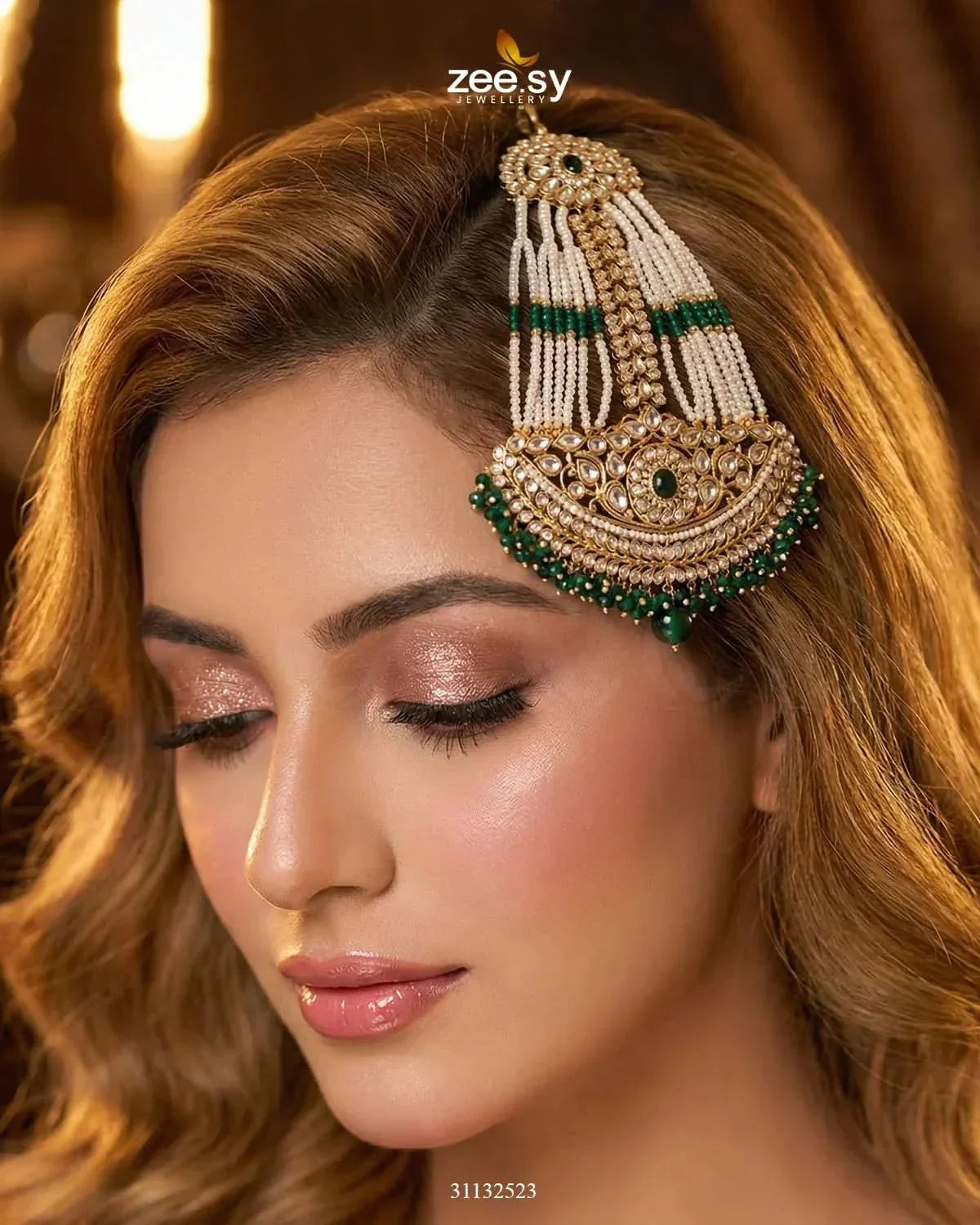 Sharjeena Pearl Kundan jhumar