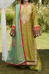 SS Lawn By Hussain Rehar Unstitched 3 Piece Emb Lawn Suit-Shein