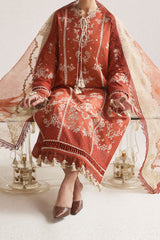 SS Lawn By Hussain Rehar Unstitched 3 Piece Emb Lawn Eid Edit Suit-10-Sienna