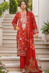 Signature By Sada Bahar Stitched 3 Piece Festive Emb Lawn Vol-02 Suit-PD-198-RED