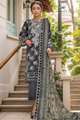 Signature By Sada Bahar Stitched 3 Piece Festive Emb Lawn Suit-D-4009-Black