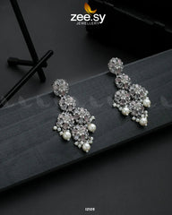 Silver Orchid Earrings Mint Pink - Zeesy Jewellery