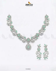 Silver Bold Stone Necklace Set