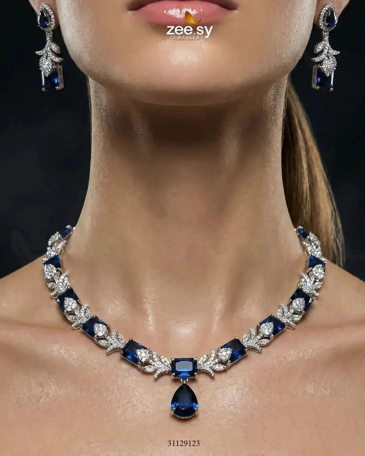 Silver Gilded Statement Necklace Set