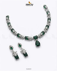Silver Gilded Statement Necklace Set