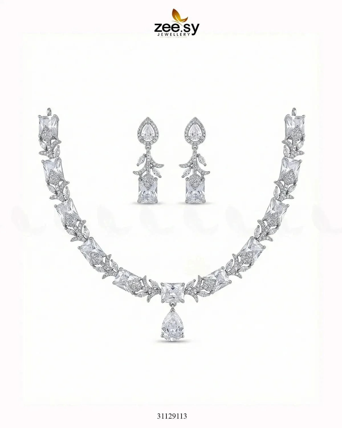 Silver Gilded Statement Necklace Set