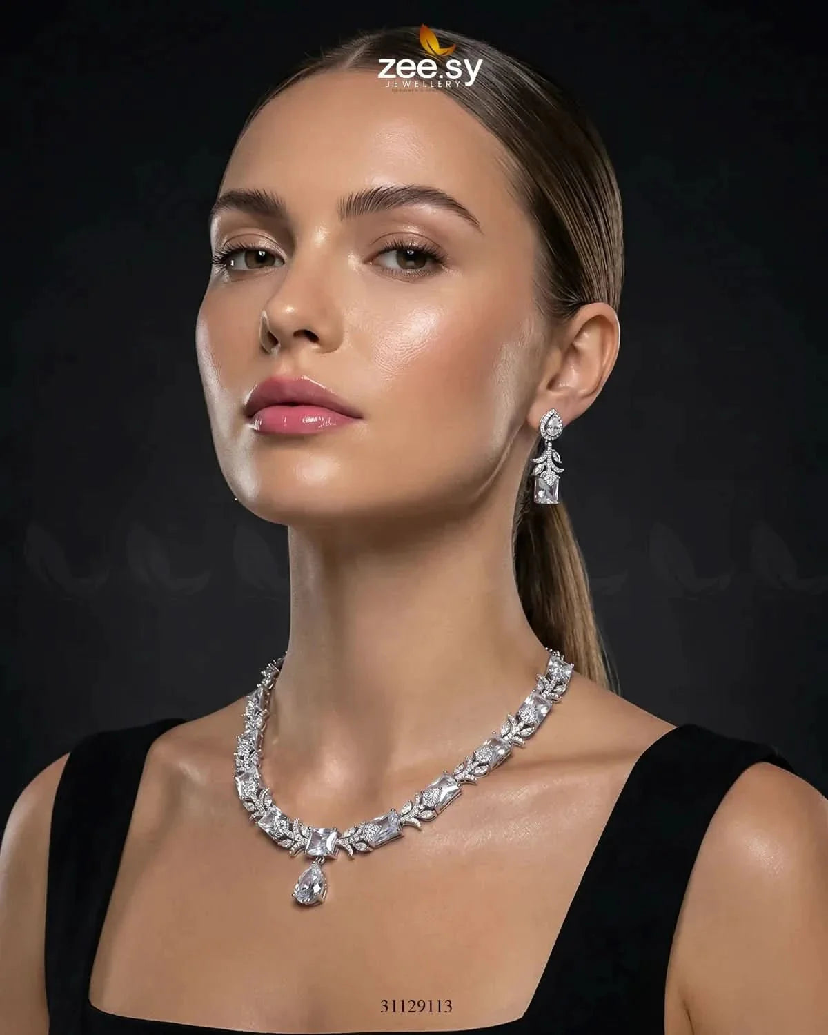 Silver Gilded Statement Necklace Set
