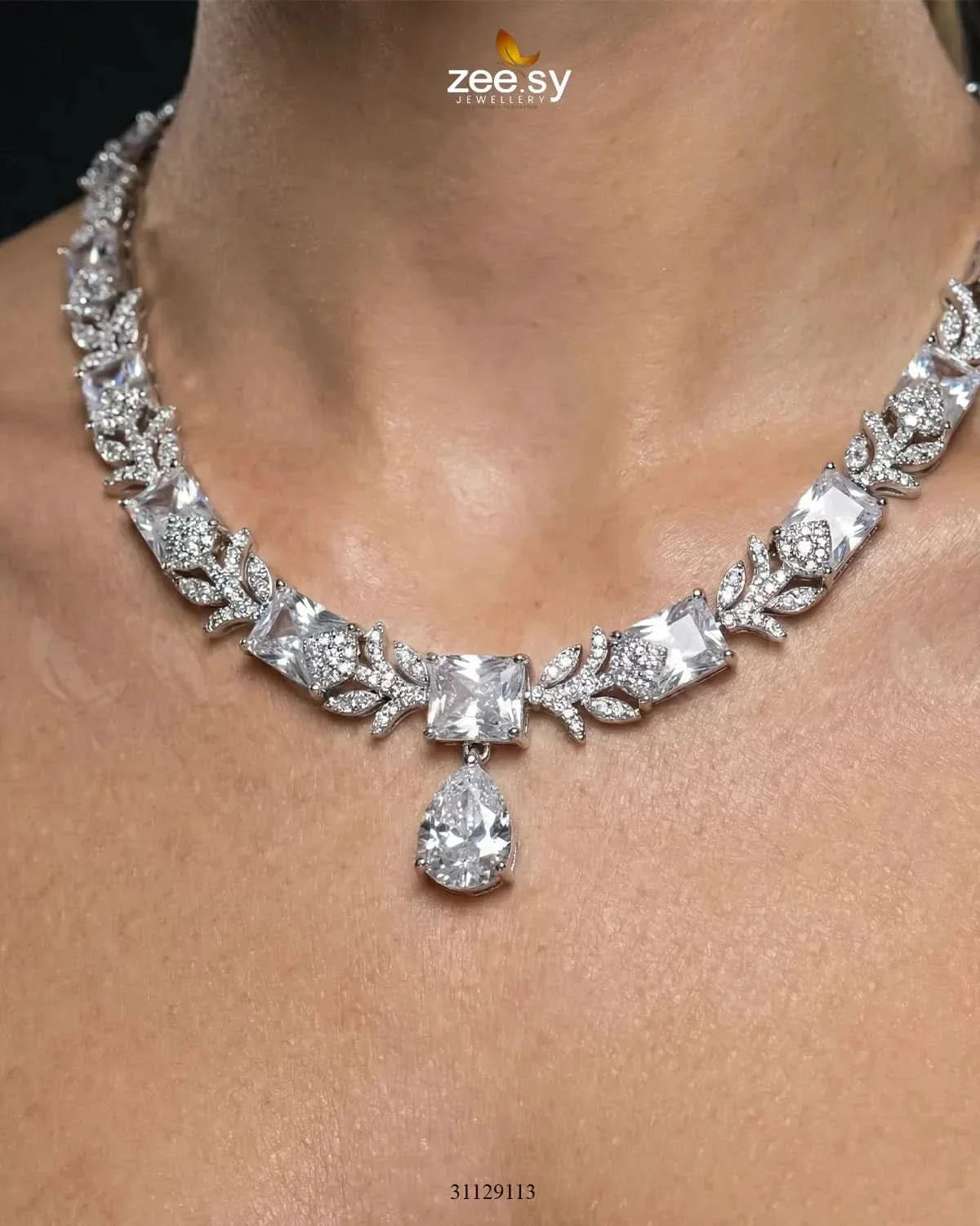 Silver Gilded Statement Necklace Set