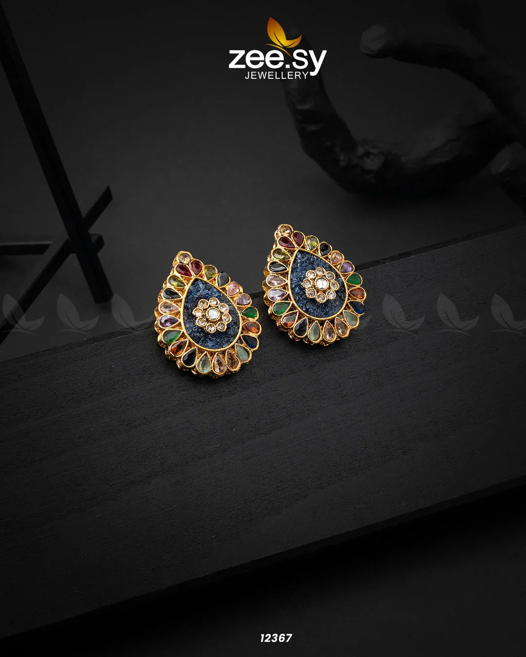 Slate Crush Earrings Blue - Zeesy Jewellery
