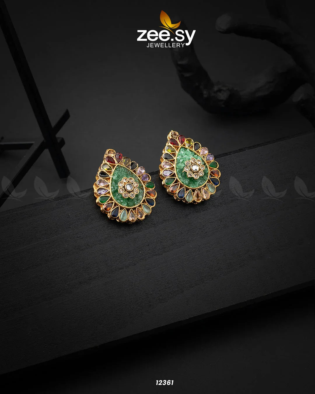 Slate Crush Earrings Green - Zeesy Jewellery
