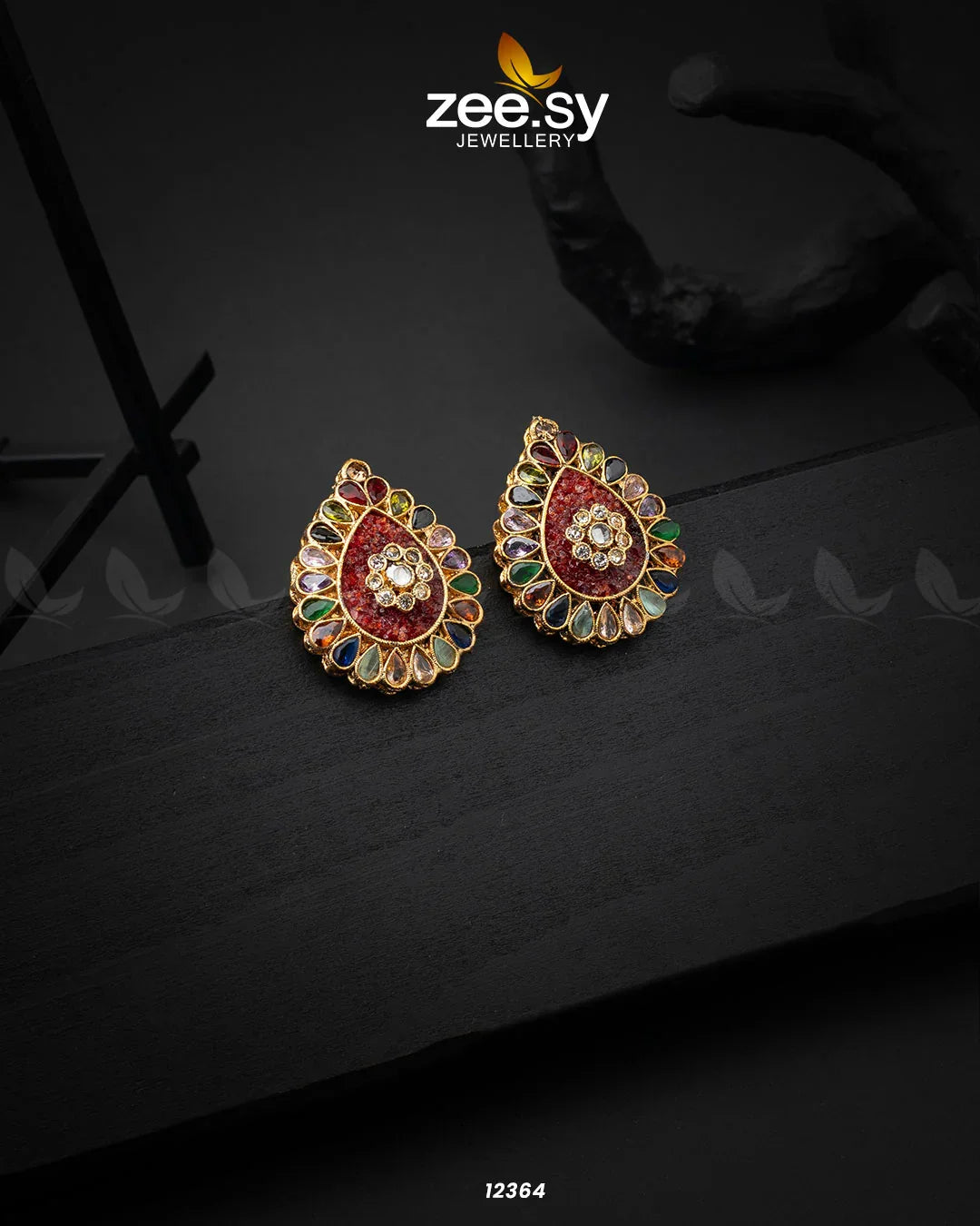 Slate Crush Earrings Red - Zeesy Jewellery
