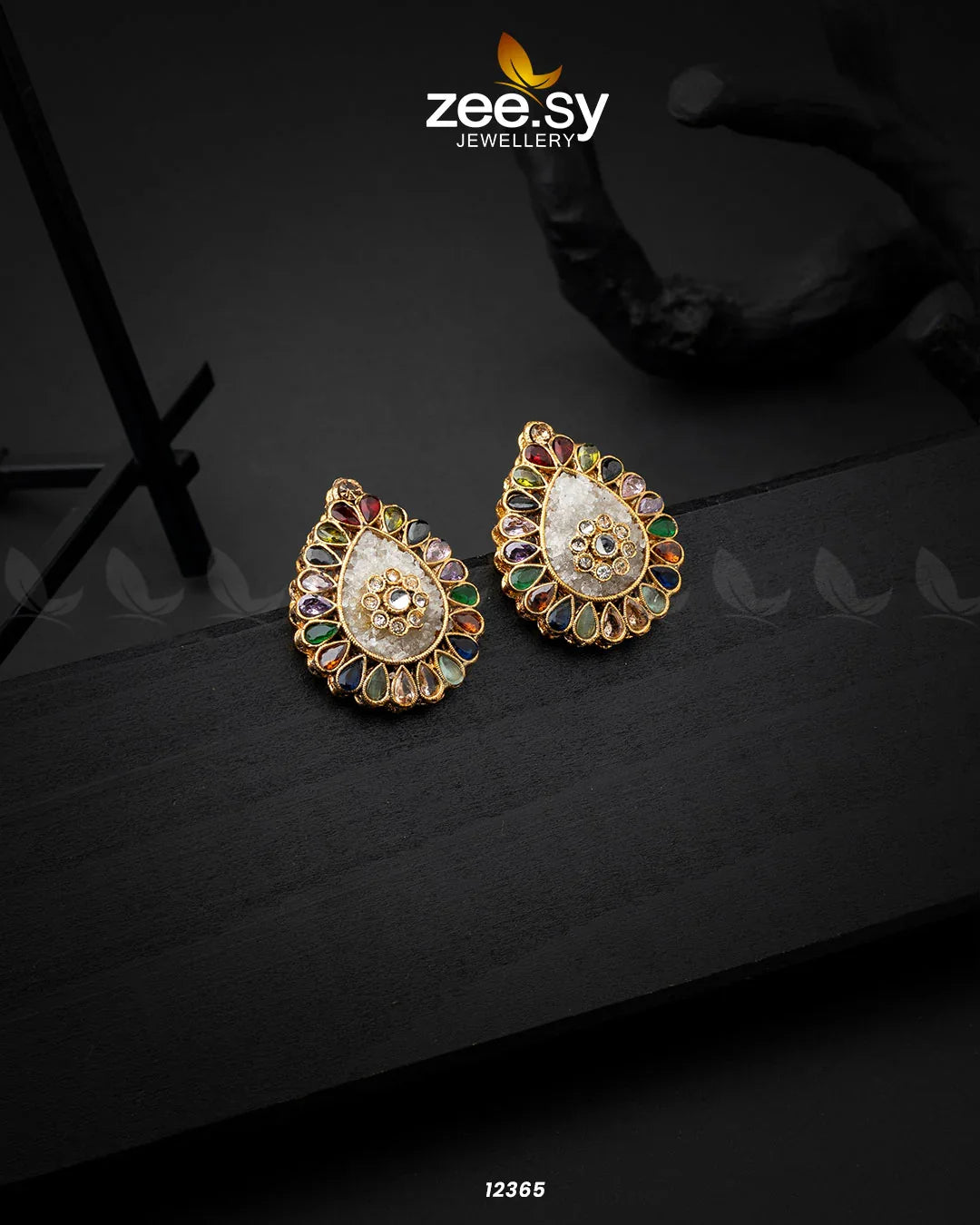 Slate Crush Earrings White - Zeesy Jewellery