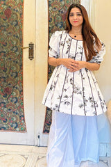 Urban Cut Women's Cotton Printed Co-Ord Set with Dhaka Pants