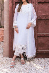 Azure Ensembles 3 Piece Unstitched Festive Formals Suit-AS-118-Snow Haze