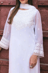 Azure Ensembles 3 Piece Unstitched Festive Formals Suit-AS-118-Snow Haze