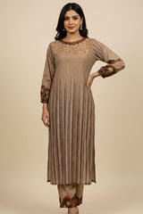 Brandlo Stitched 2 Piece Suit-SOFT BROWN