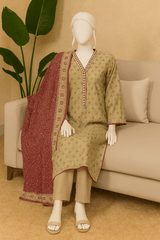 Almeerah Unstitched 3 Piece Luxe Summer Collection'2025-Soft Pearl Beige