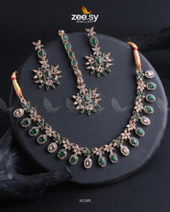 Solara Necklace Set Green - Zeesy Jewellery
