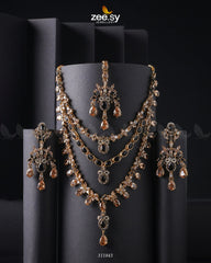 Sonya's Necklace Set Golden Black - Zeesy Jewellery
