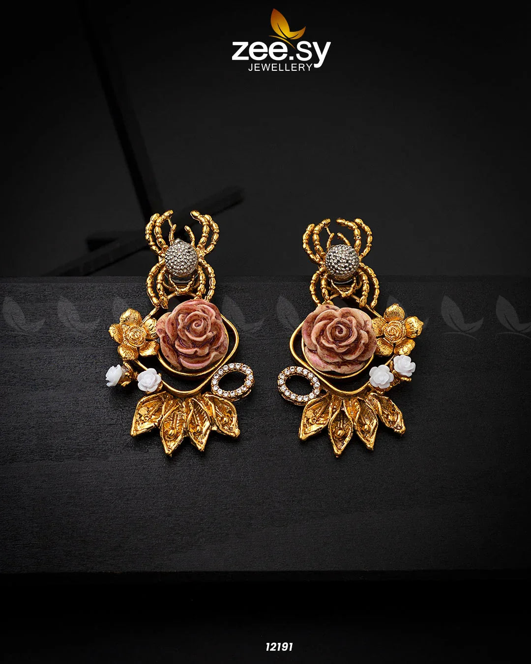 Spider Earrings Peach - Zeesy Jewellery