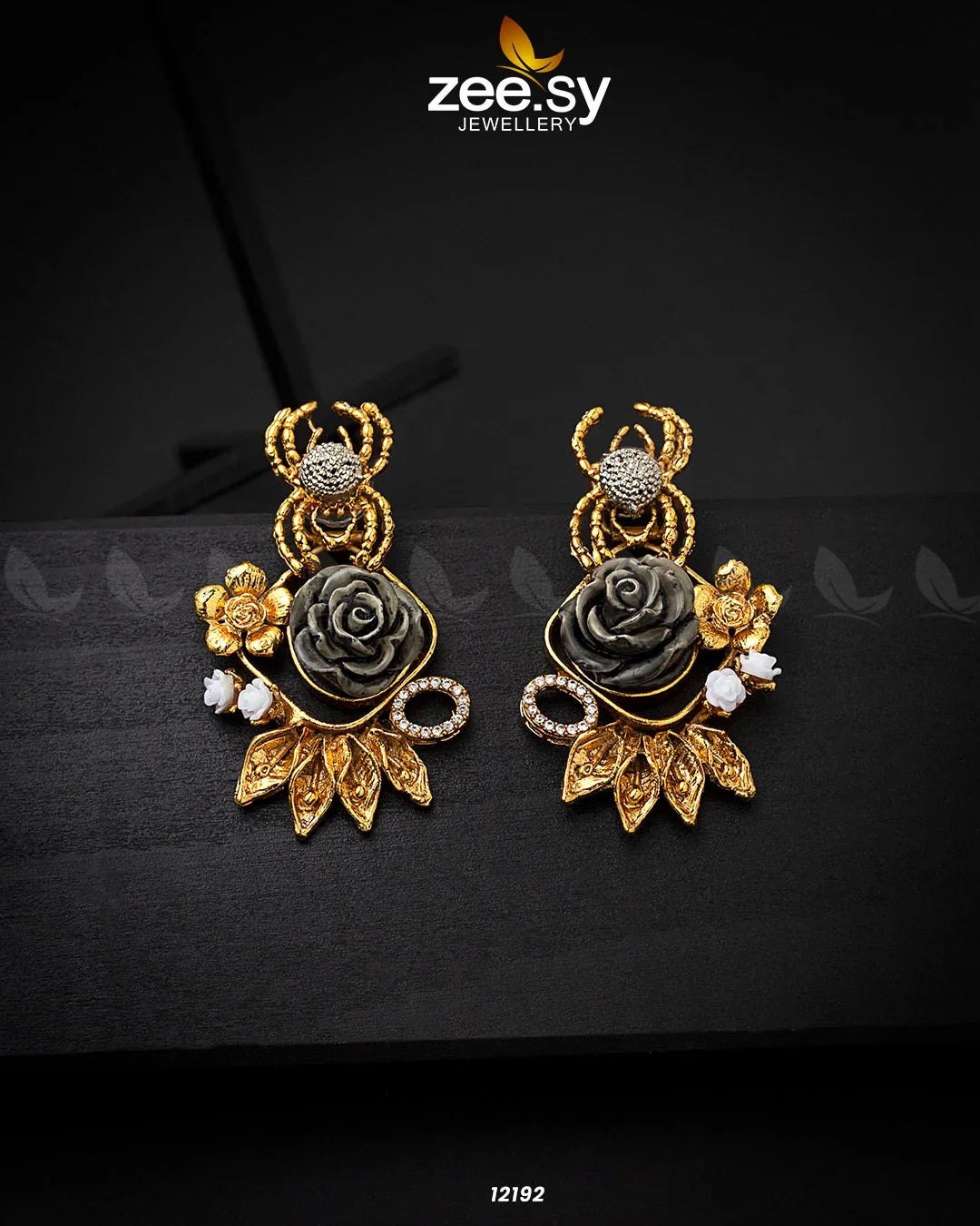 Spider Earrings Gray - Zeesy Jewellery