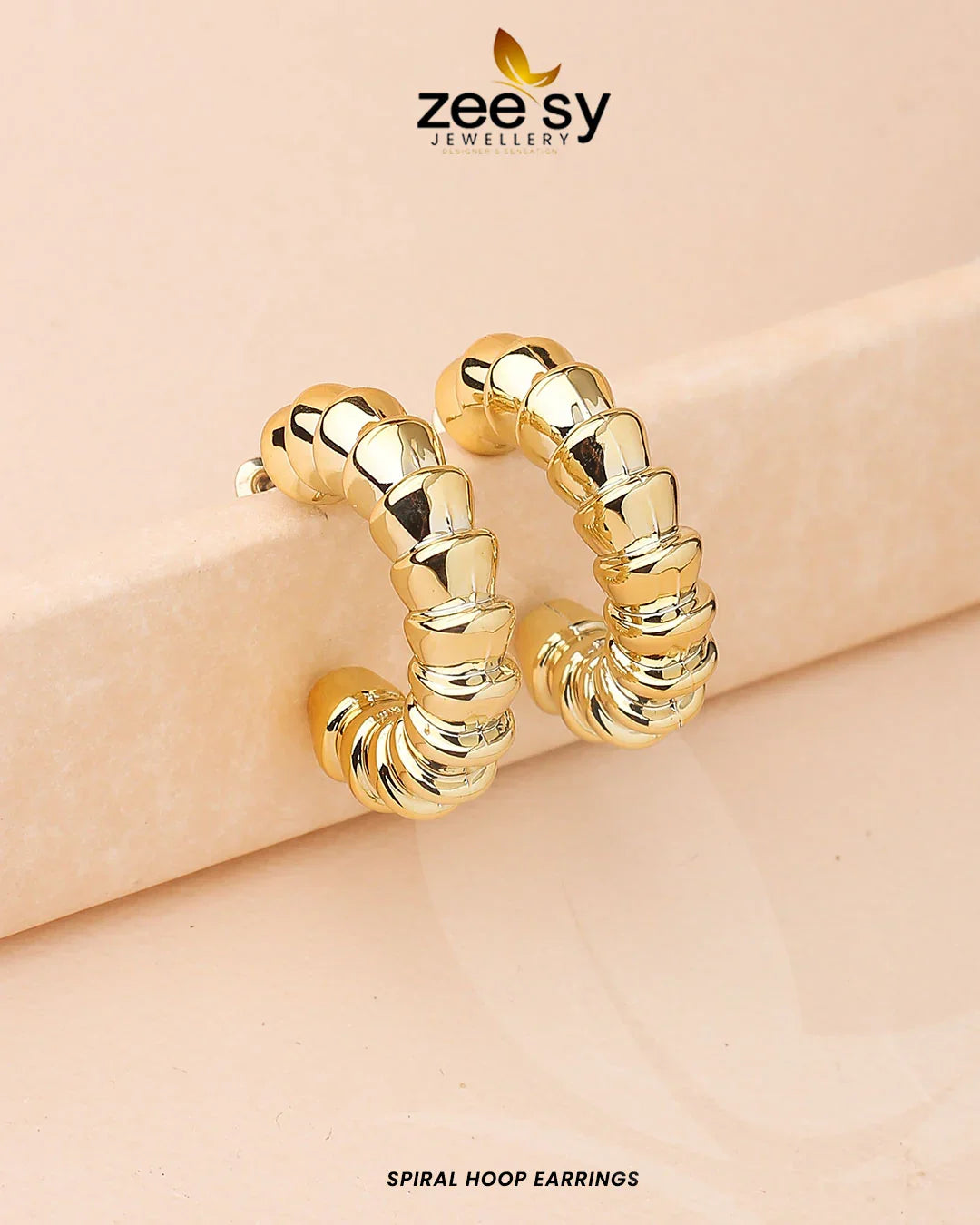 Spiral Hoop Earrings - Zeesy Jewellery