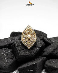 Starlit Leaf Cluster Pave Ring - Zeesy Jewellery