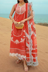 Saira Shakira Unstitched 3 Piece Luxury Lawn Suit-Stars of Fire Fiesta Coral