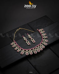 Statement Pieces Necklace Golden Red - Zeesy Jewellery