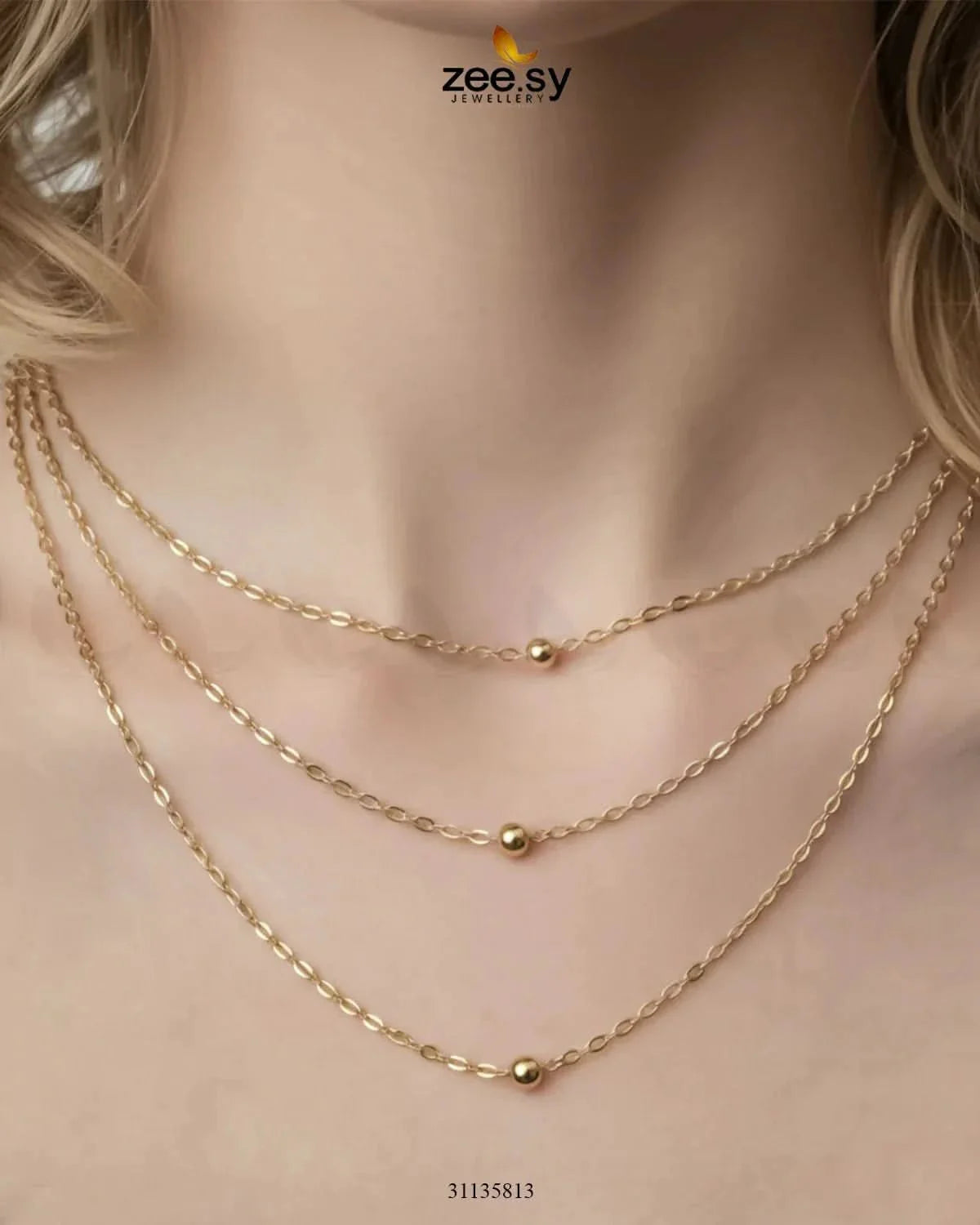 Sterling Triple layered Chain