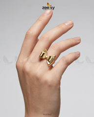 Structural Gilded Droplet Open Ring