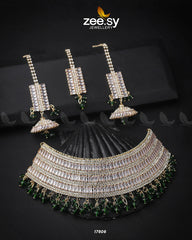 Sumayah's Choker Necklace Golden Green - Zeesy Jewellery