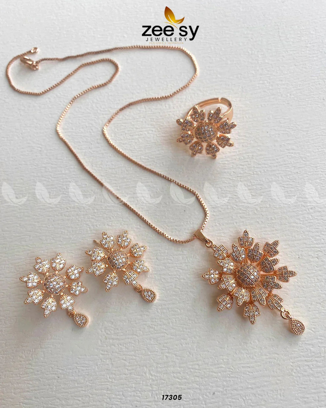 Sunflower Necklace Golden White - Zeesy Jewellery
