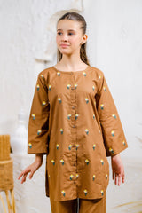 Sprinkles Stitched 2 Piece Summer Co Ord Sets Kids Collection'2025-Sunny Daisy - 2pcs - Embroidered