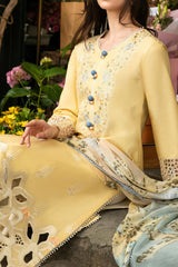 Hemline Odyssey By Mushq Unstitched 3 Piece Luxury Emb Lawn Suit-HMC-01-Sunset Sway