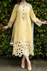 Hemline Odyssey By Mushq Unstitched 3 Piece Luxury Emb Lawn Suit-HMC-01-Sunset Sway