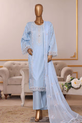 Khombi Stitched 3 Piece Casual Pret Cotton Collection'2025-Swarovski-OW-02 IB