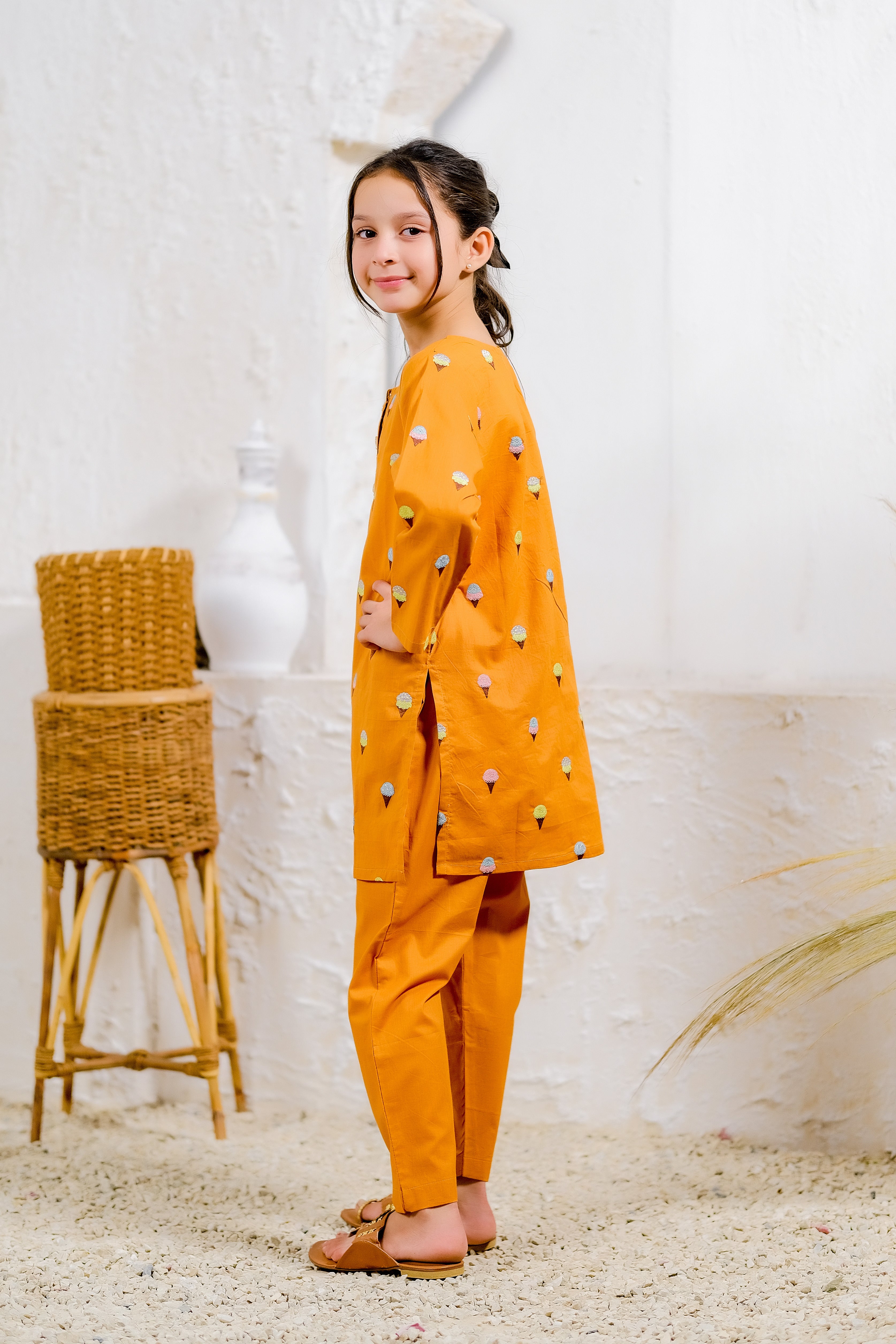 Sprinkles Stitched 2 Piece Summer Co Ord Sets Kids Collection'2025-Sweet Treats - 2pcs - Embroidered