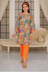 Swiss Lawn Digital Printed 2 Pc Suit - Wear Ochre