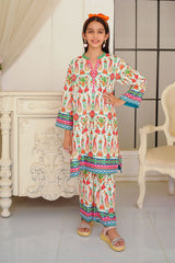 Swiss Lawn Digital Printed 2 Pc Suit - Wear Ochre