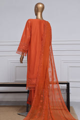 Sada Bahar Stitched 3 Piece Two Tone Chikankari Vol-01 Suit-TCK-Rust