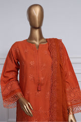 Sada Bahar Stitched 3 Piece Two Tone Chikankari Vol-01 Suit-TCK-Rust
