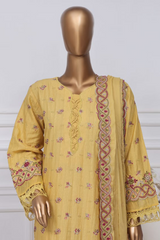 Sada Bahar Stitched 3 Piece Two Tone Chikankari Vol-01 Suit-TCK-Yellow