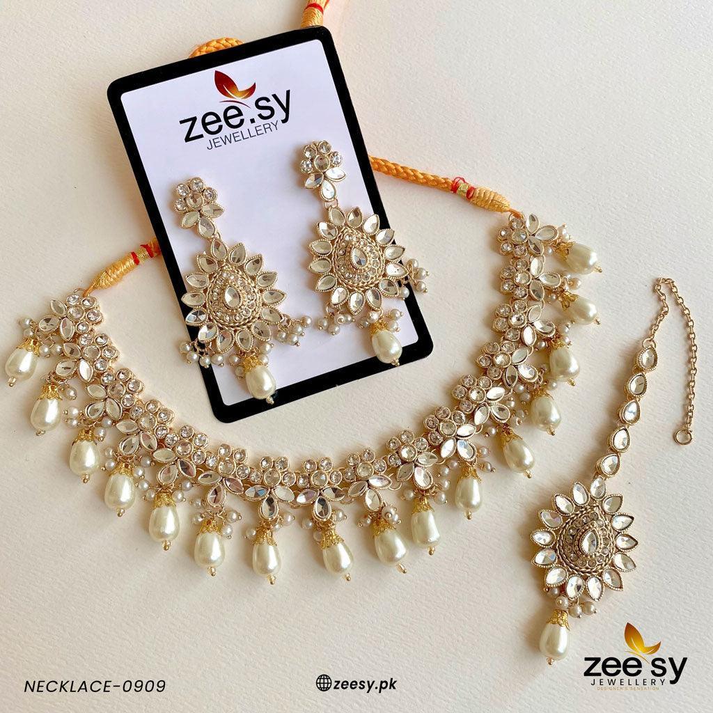 NECKLACE-0909 Golden - Zeesy Jewellery