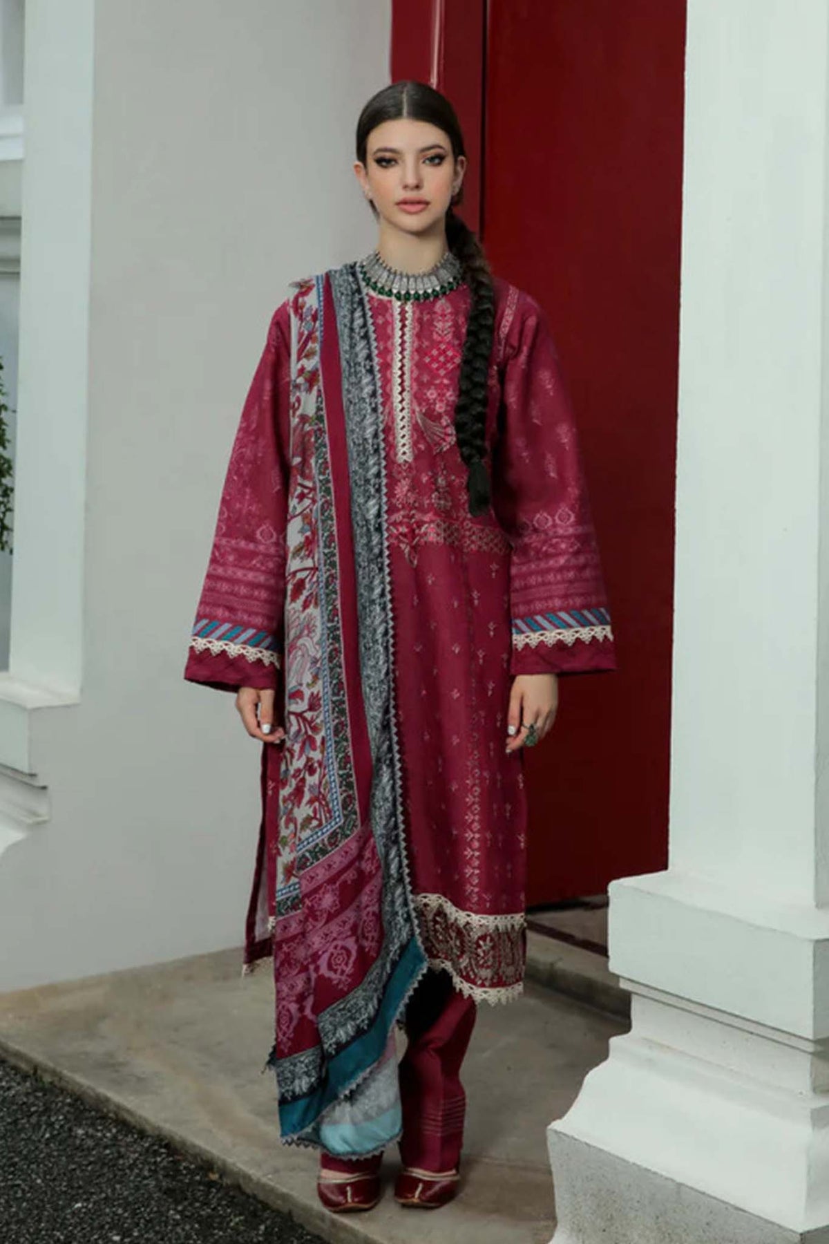 Tassawur by Florent Unstitched 3 Piece Silk Karandi Collection'2022-TFL-07B