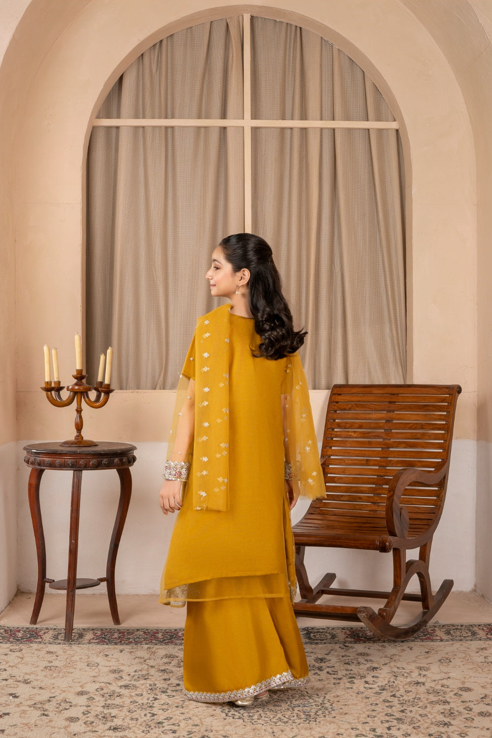 Khayat Stitched Festive Kids Collection'2025-Mustard Angrakha