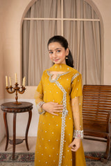 Khayat Stitched Festive Kids Collection'2025-Mustard Angrakha