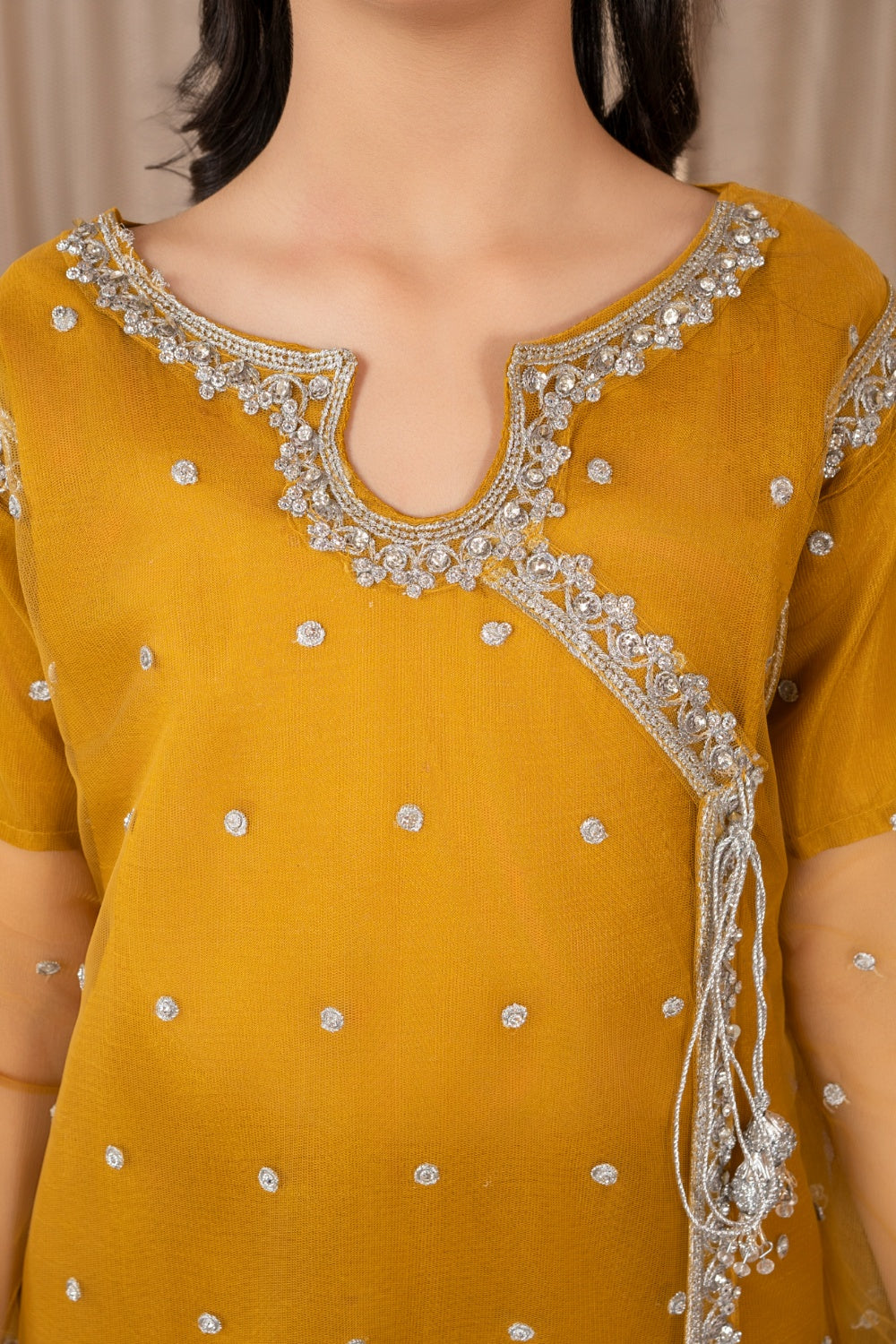 Khayat Stitched Festive Kids Collection'2025-Mustard Angrakha