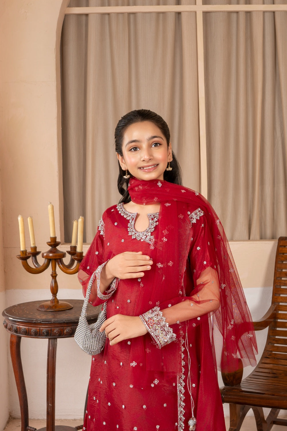 Khayat Stitched Festive Kids Collection'2025-Maroon Angrakha