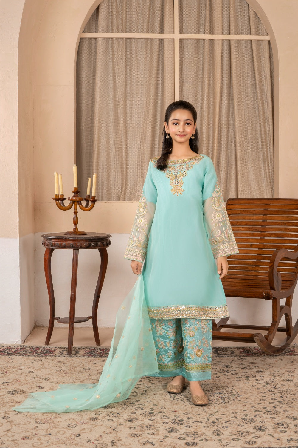Khayat Stitched Festive Kids Collection'2025-Aquamarine